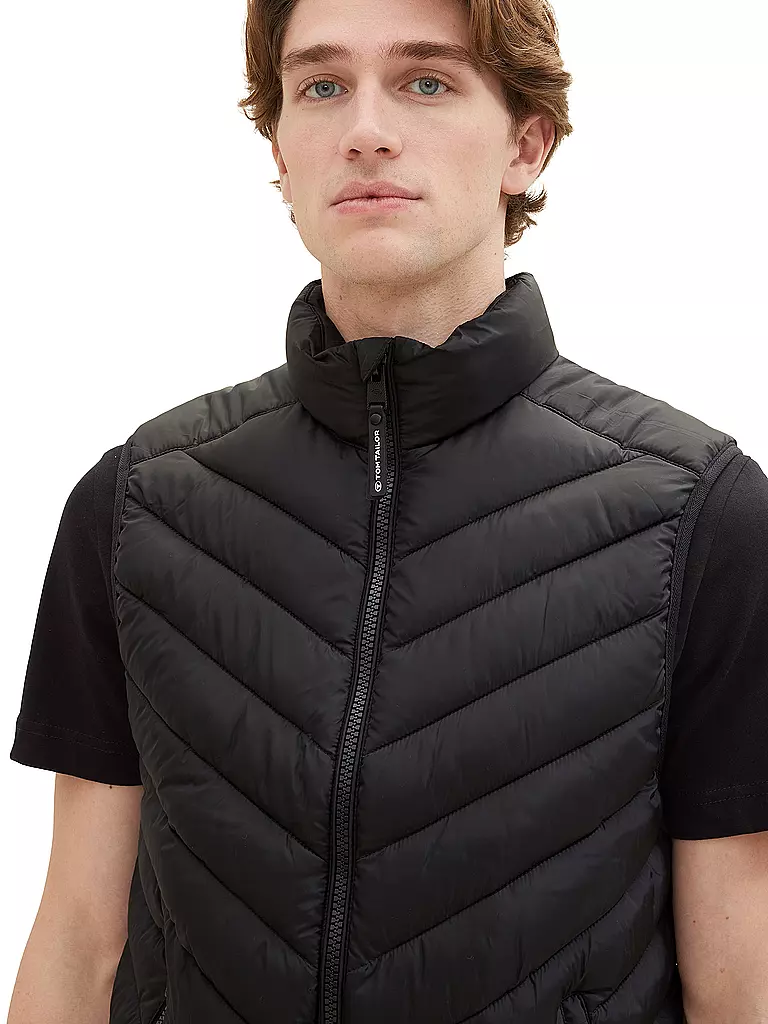 TOM TAILOR | Steppgilet | schwarz