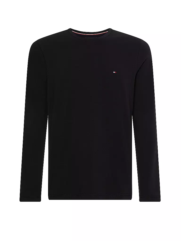 TOMMY HILFIGER | Langarmshirt Slim Fit | schwarz