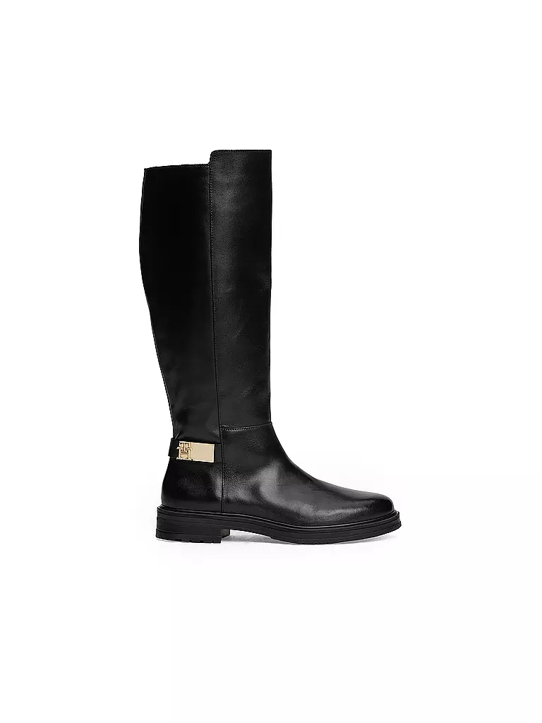 TOMMY HILFIGER | Lederstiefel  | schwarz