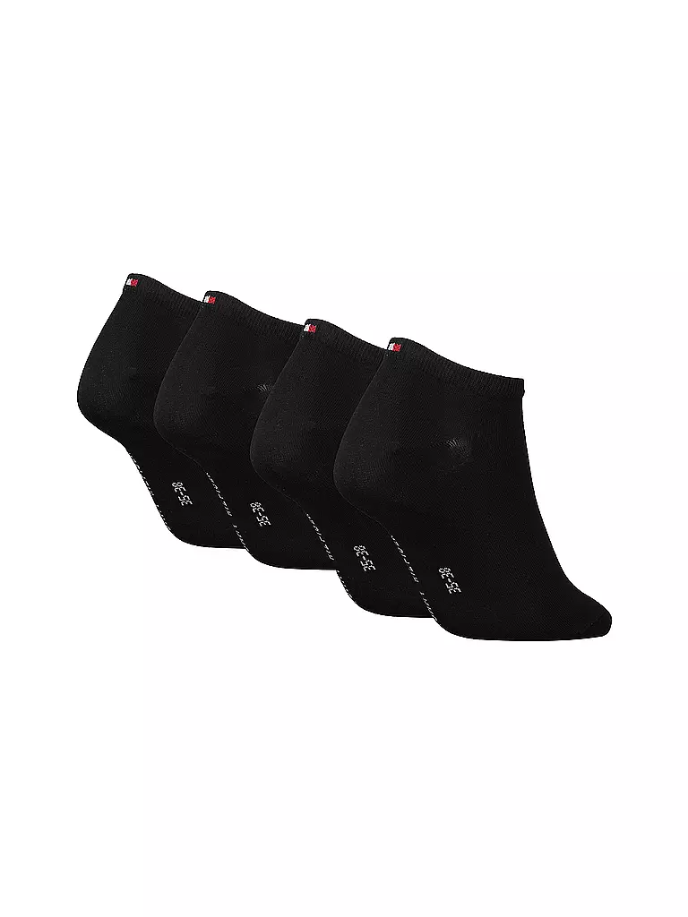 TOMMY HILFIGER | Sneaker Socken 4er Pkg. Black | weiss