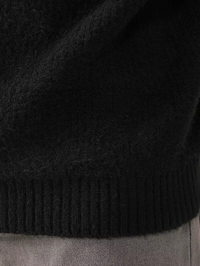 TOMMY JEANS | Troyer Pullover | schwarz