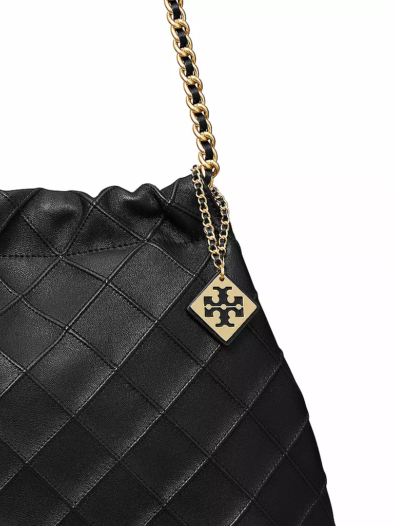 TORY BURCH | Ledertasche - Hobo FLEMING | schwarz