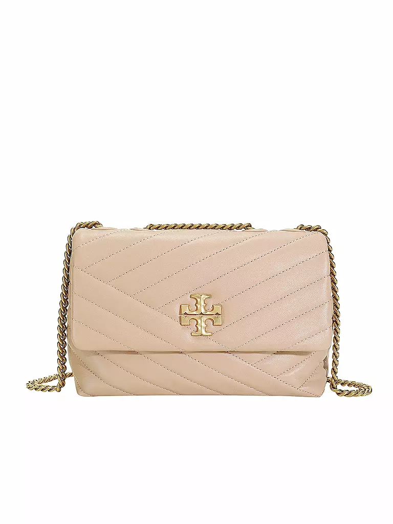 TORY BURCH | Ledertasche - Schultertasche KIRA CHEVRON Small | beige