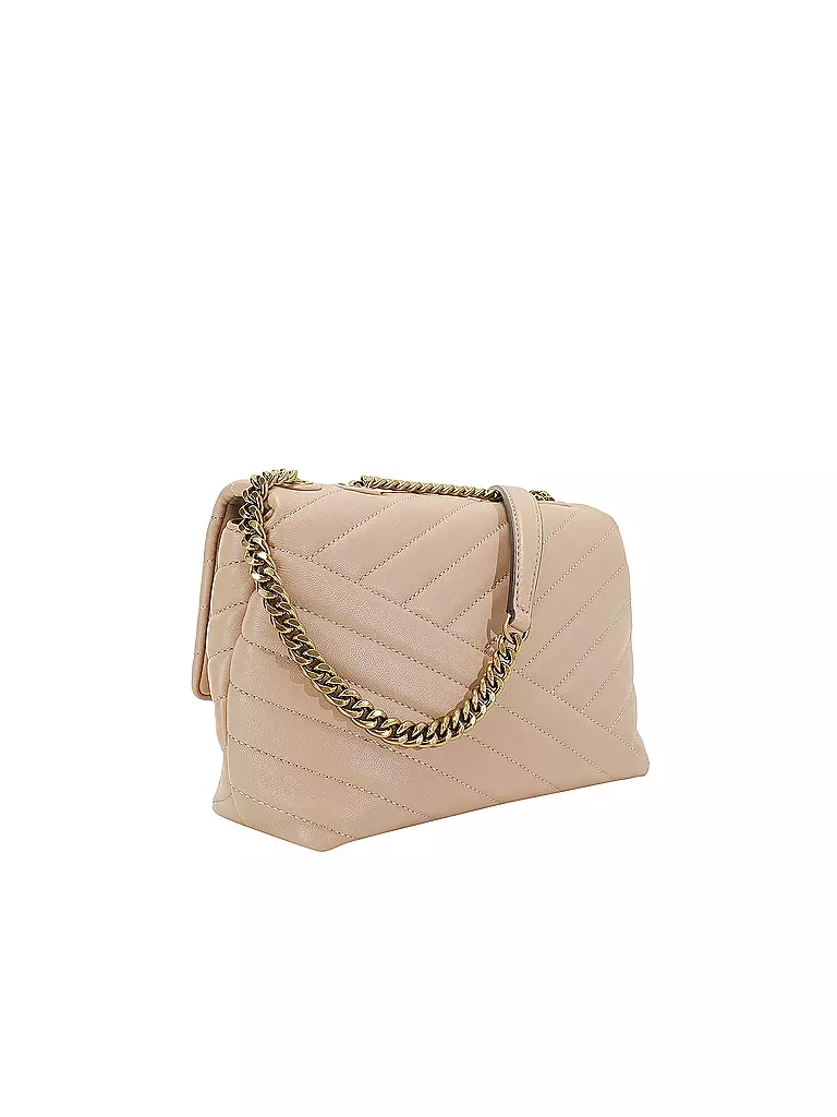 TORY BURCH | Ledertasche - Schultertasche KIRA CHEVRON Small | beige