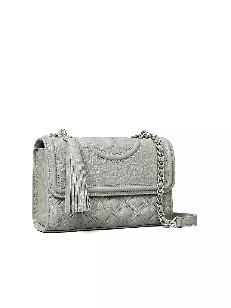 TORY BURCH | Ledertasche - Umhängetasche FLEMING SOFT GRAIN Small | grau