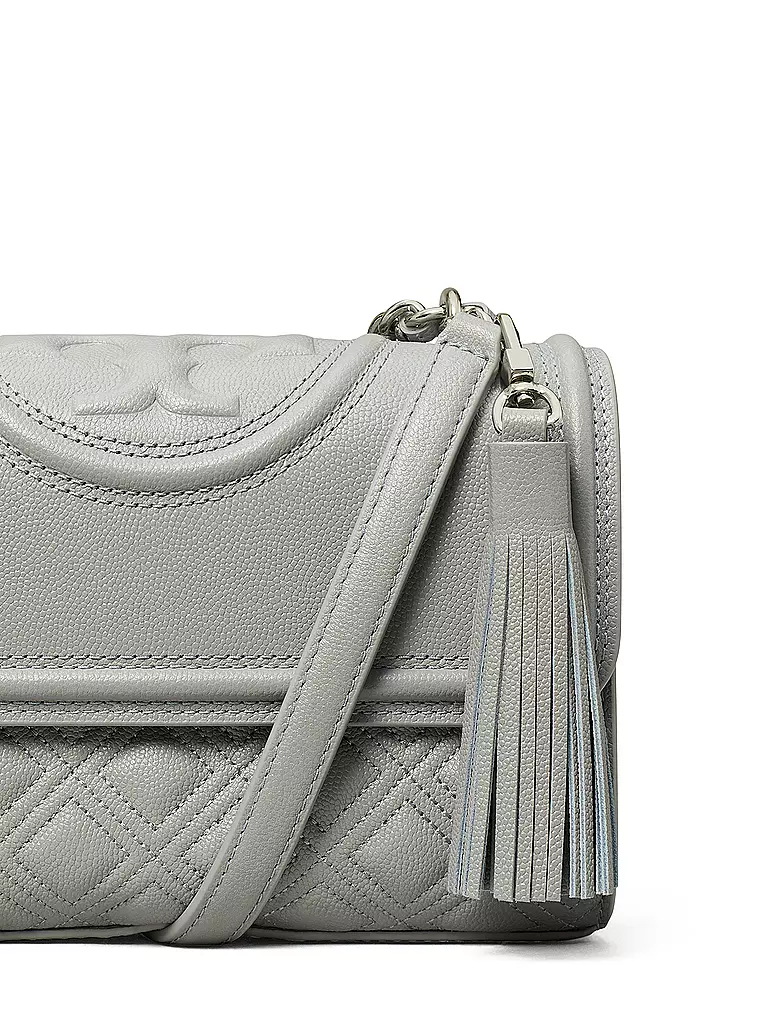 TORY BURCH | Ledertasche - Umhängetasche FLEMING SOFT GRAIN Small | grau