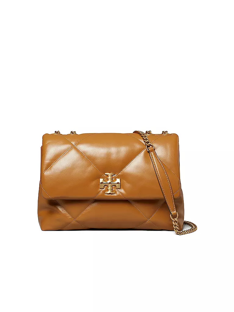 TORY BURCH | Ledertasche - Umhängetasche KIRA DIAMOND  | braun