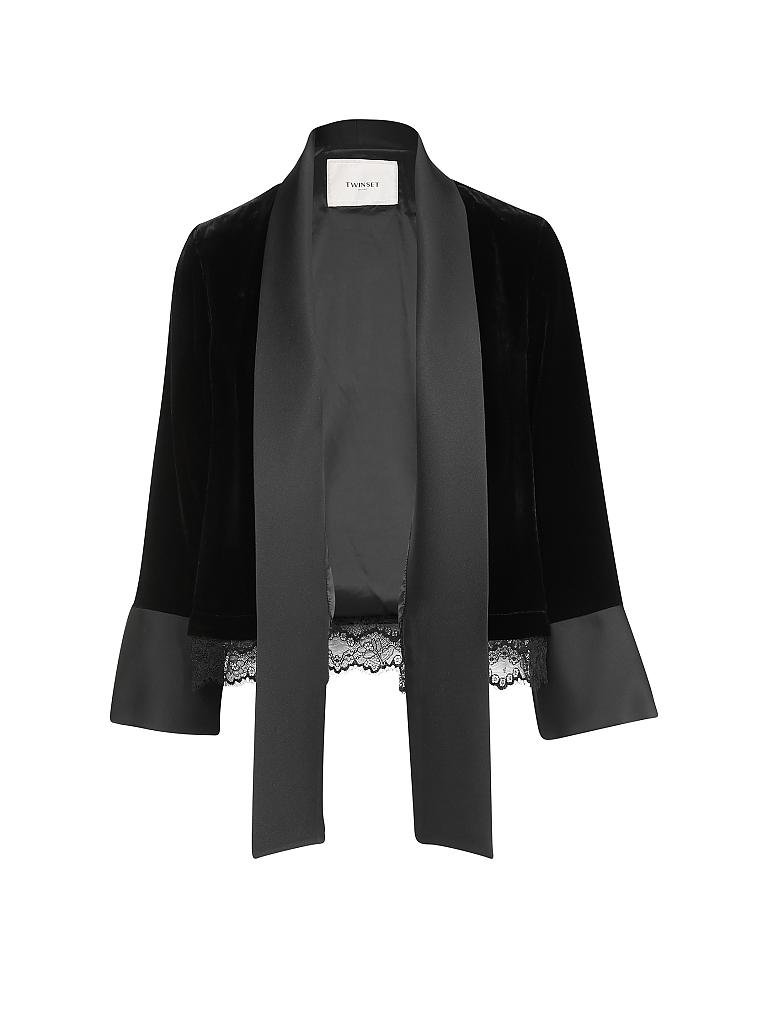 Twinset Samt Blazer Schwarz 36