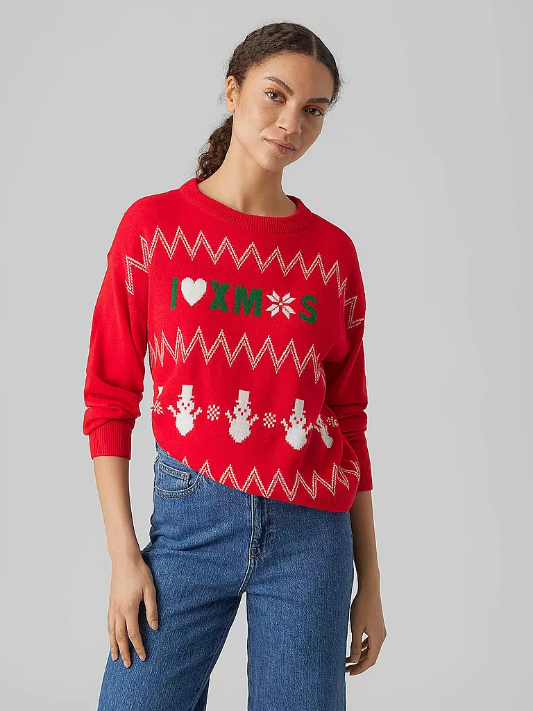 VERO MODA | Pullover VMMIXEDXMAS | rot