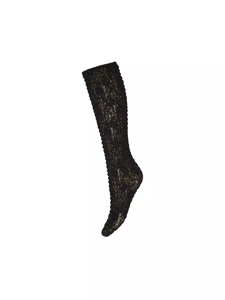 WOLFORD | Kniestrümpfe STURUCTURED LACE black  | schwarz