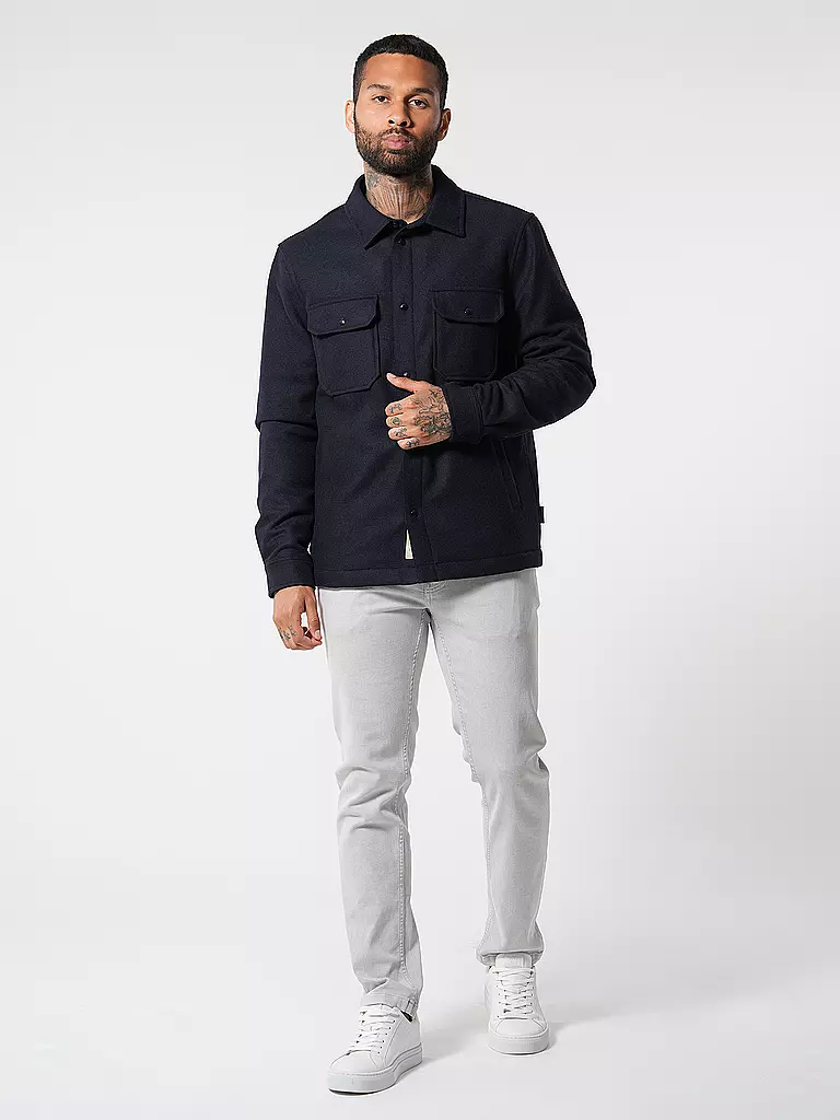 WOOLRICH | Daunenjacke - Overshirt ALASKAN MELTON | blau