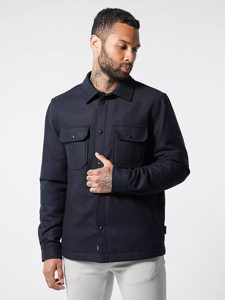 WOOLRICH | Daunenjacke - Overshirt ALASKAN MELTON | blau